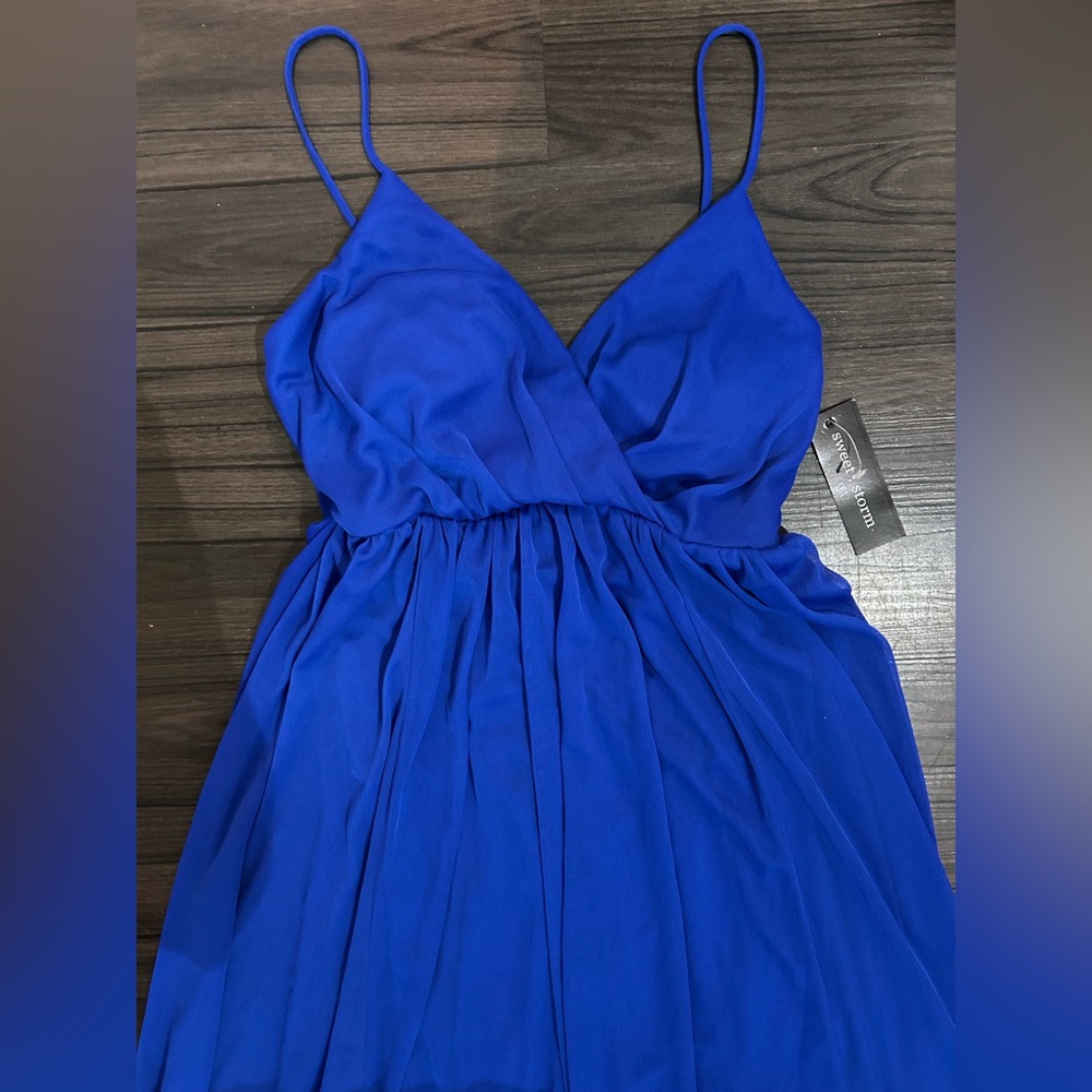 Vibrant Blue Spaghetti Strap Dress